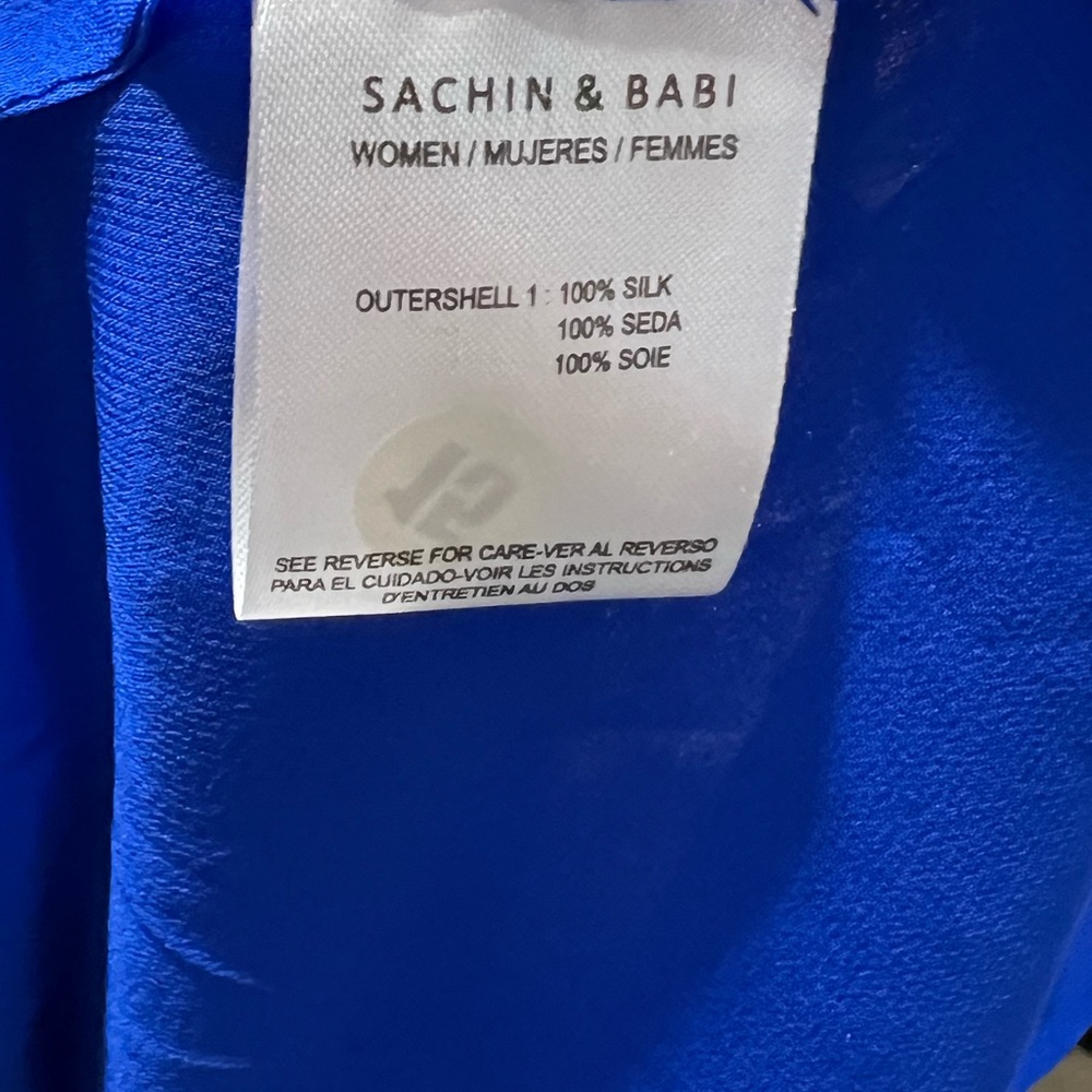 Sachin & Babi Isadora Silk Embellished Flowy 
Gown in Cobalt Blue (F29G16 - 430) - Picture 8 of 8
